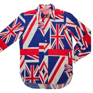 Equipment Union Jack Button Up Shirt Long Sleeve UK Flag All Over Print Medium